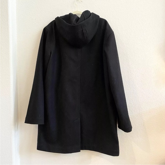 J. Crew Cocoon Wool Mens Coat Italian Stadium Hooded Zip Front Size M - Picture 5 of 5